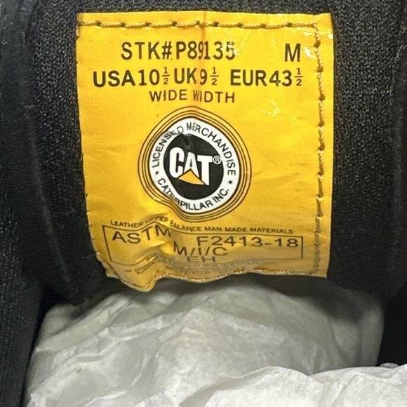 Cat Footwear Men\'s Size 10.5 M Second Shift Steel Toe Construction Boot Black main image 4